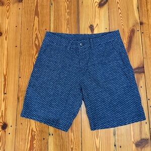 Lululemon Blue White Patterned Performance Mens Short Size 32 Nautical Summer